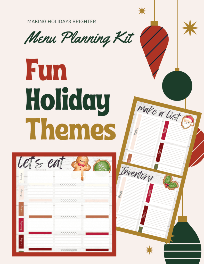 Holiday Menu Planner digital download by Today with Terri K