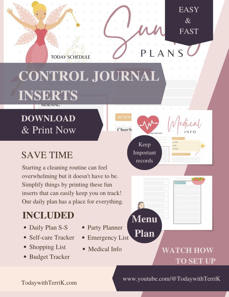 digital download control journal inserts by Today with Terri K